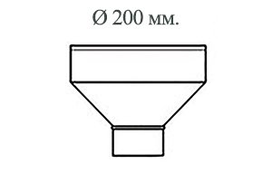 Воронка водосточная оцинкованная диаметр 200 мм.